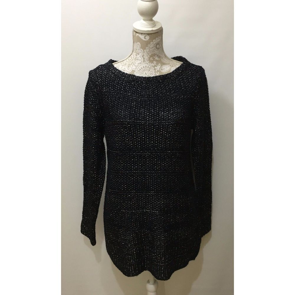 White House Black Sweater Shawl Set Women's Medium Black ‎ Long Sleeves - Picture 4 of 7
